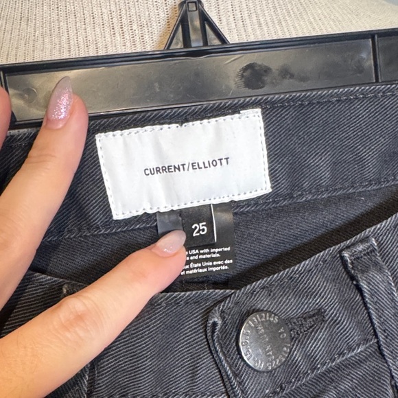 Current/Elliott Charcoal black Jeans front zip legs - Picture 2 of 6